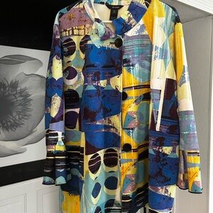 Ali Miles Multicolor Abstract Women's Blazer